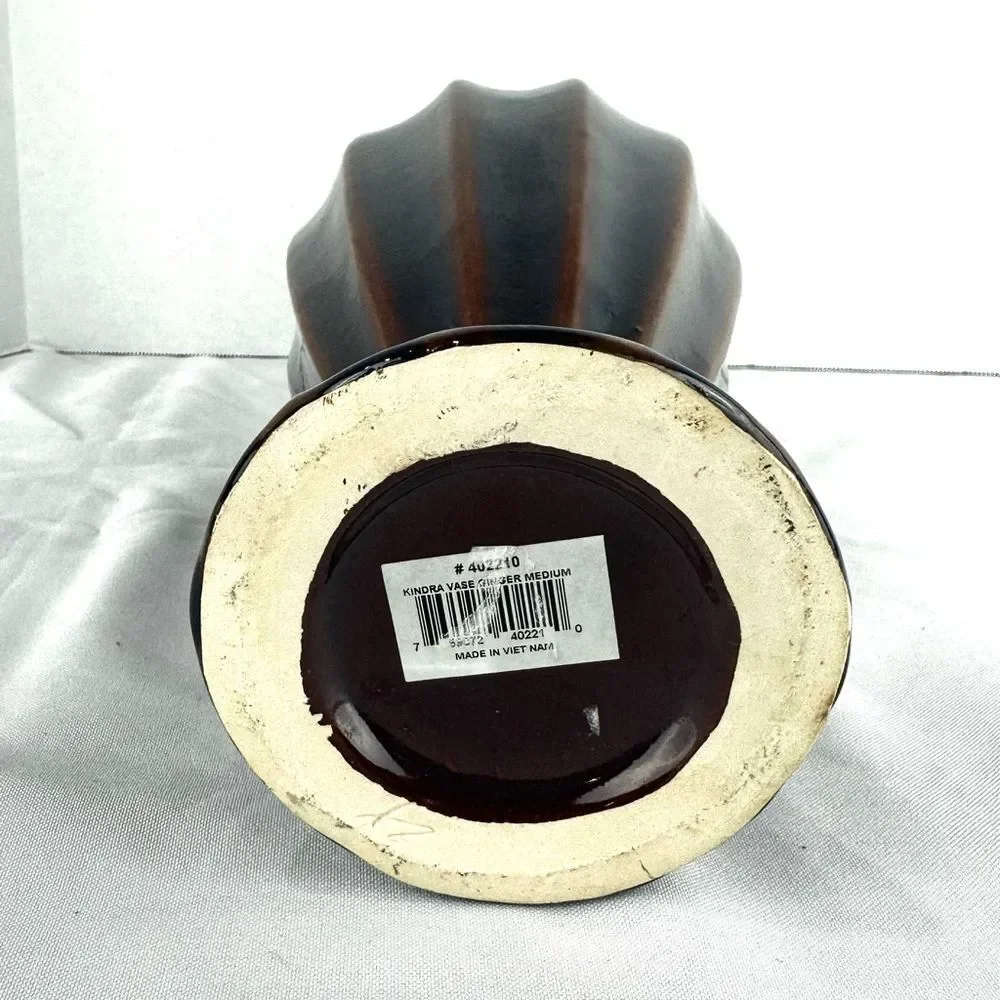 Kindra Vase Ginger Medium Brown and Iridescent Blue/Purple